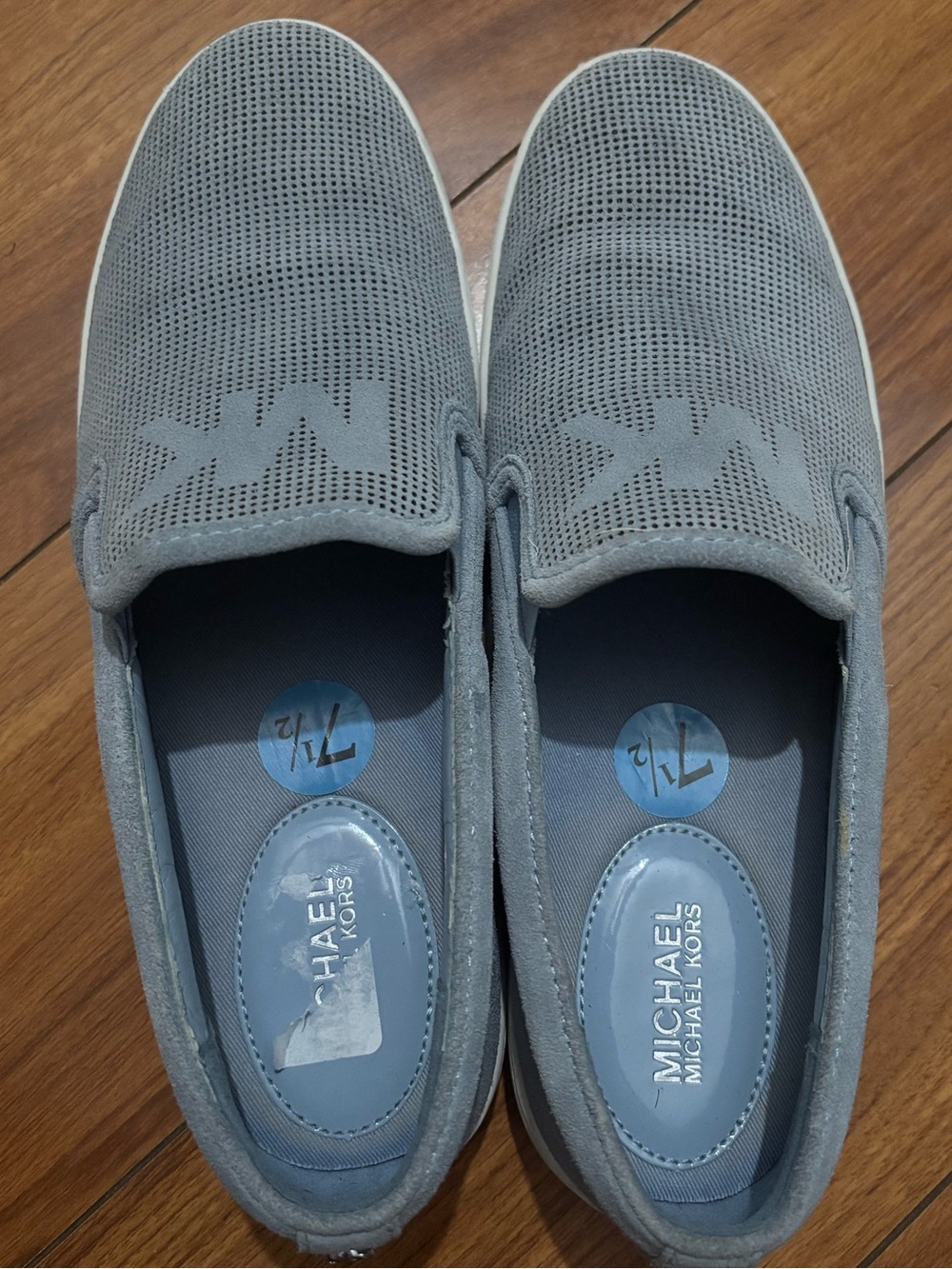Michael Kors Men's Light Gray Perforated Slip-On Sneakers